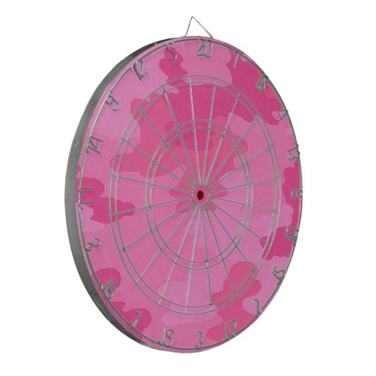 Hot Pink Camouflage Dart Board Dartbord (Voorkant Links)