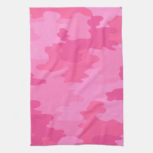 Hot Pink Camouflage Kitchen Towel Theedoek (Verticaal)