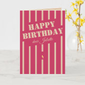 Hot Pink Candle Happy Birthday wenskaart Kaart (Gele Bloem)