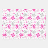 Hot Pink Candy Canes Pepermunt & Snowflakes Naam Inpakpapier Vel (Voorkant 2)
