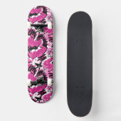 Hot Pink Chaos - Helder Roze Tropisch Persoonlijk Skateboard (Voorkant)