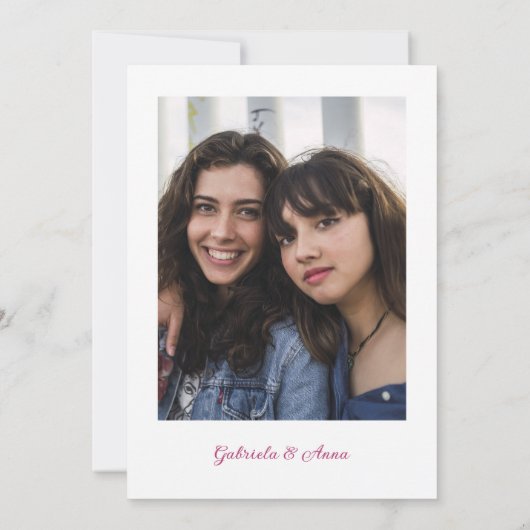 Hot Pink Charming Delicate Wildflowers Quinceañera Kaart (Achterkant)