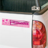 Hot Pink Cheerleader Girl Silhouette Bumpersticker (Op Truck)