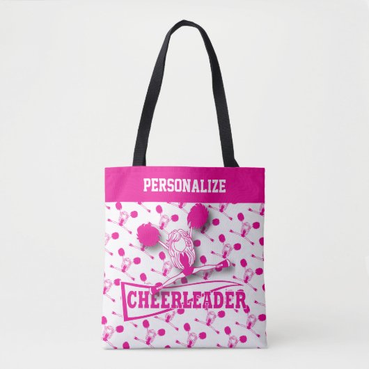 Hot Pink Cheerleader Girl Tote Bag (Voorkant)