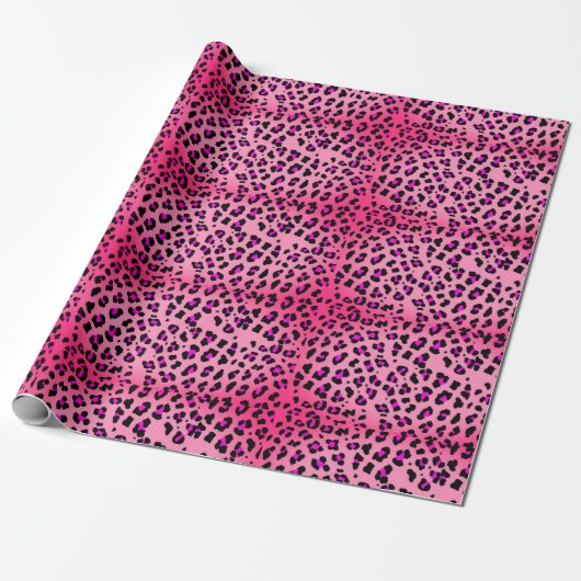 Hot Pink Cheetah Cadeaupapier (Uitgerold)