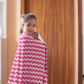 Hot Pink Chevron Fleece Deken