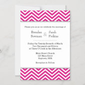 Hot Pink Chevron Magnetic Wedding Uitnodiging Magnetische Uitnodiging (Voorkant)