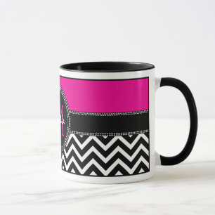 Hot Pink Chevron Monogram Isabella Chic Mok