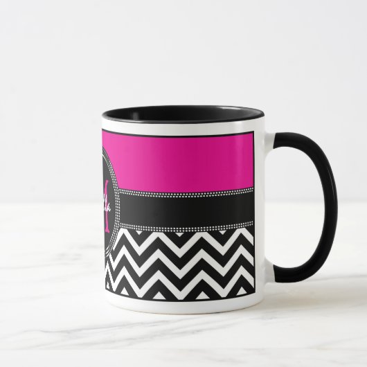 Hot Pink Chevron Monogram Isabella Chic Mok (Rechts)