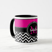 Hot Pink Chevron Monogram Isabella Chic Mok (Voorkant links)