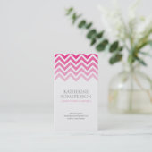 Hot Pink Chevron Ombre makelaarskaarten Contactkaartje (Staand voorkant)