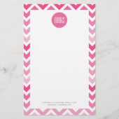 Hot Pink Chevron Ombre ZigZag Dank u Bedankt Briefpapier (Voorkant)