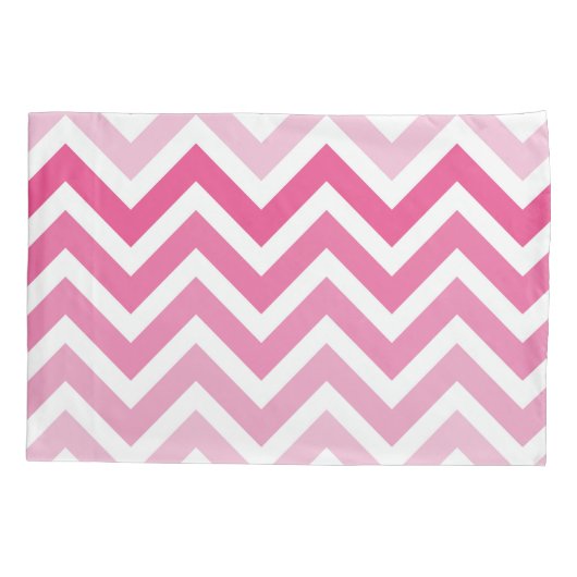 Hot Pink Chevron Ombre ZigZag Pattern Kussensloop (Achterkant)