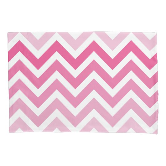 Hot Pink Chevron Ombre ZigZag Pattern Kussensloop (Voorkant)