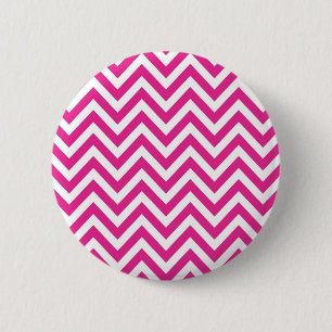 Hot Pink Chevron zigzag Pattern Ronde Button 5,7 Cm