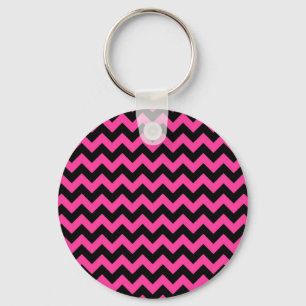 Hot Pink Chevrons Elegant Decor Sleutelhanger