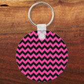 Hot Pink Chevrons Elegant Decor Sleutelhanger (Voorkant)