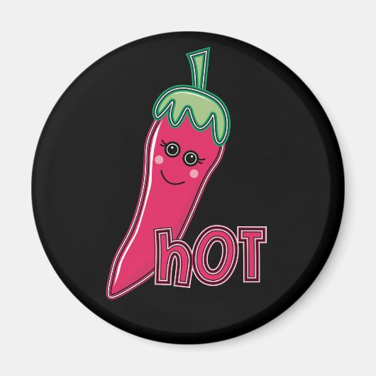Hot Pink Chili Pepper Magneet (Voorkant)