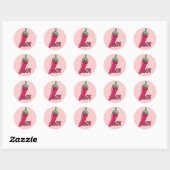 Hot Pink Chili Pepper Ronde Sticker (Vel)