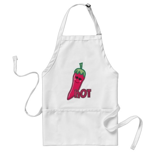 Hot Pink Chili Pepper Standaard Schort (Voorkant)