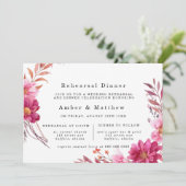 Hot Pink Chrysanthemum Rehearsal Dinner Kaart (Staand voorkant)