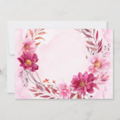 Hot Pink Chrysanthemum Rehearsal Dinner Kaart (Achterkant)