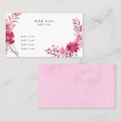 Hot Pink Chrysanthemum Visitekaartje (Voorkant / Achterkant)