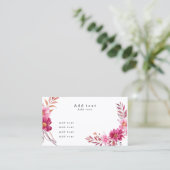 Hot Pink Chrysanthemum Visitekaartje (Staand voorkant)