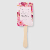 Hot Pink Chrysanthemum Wedding Hand Fan Handwaaier (Voorkant)