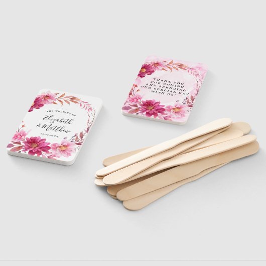 Hot Pink Chrysanthemum Wedding Handwaaier (Niet-gemonteerd)