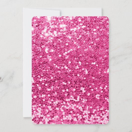 Hot Pink Chunky Glitter Zwart Wit 30ste Verjaardag Kaart (Achterkant)