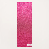 Hot Pink Close-up Glitter met Jouw naam Yoga Mat (Voorkant)