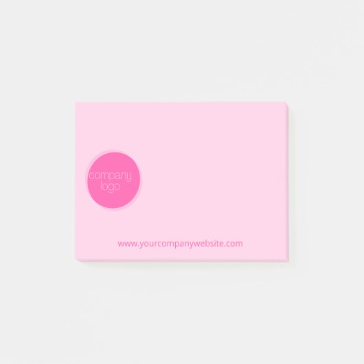 HOT PINK COMPANY LOGO SJABLOON AANGEPASTE BEDRIJVE POST-IT® NOTES (Voorkant)