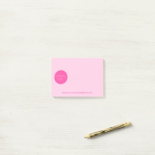 HOT PINK COMPANY LOGO SJABLOON AANGEPASTE BEDRIJVE POST-IT® NOTES (Op bureau)