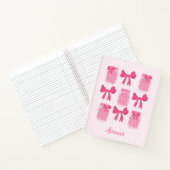 Hot Pink Coquette Pickle Jar en boog gepersonalise Notitieboek (Binnen)
