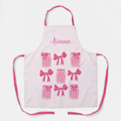Hot Pink Coquette Pickle Jar en boog gepersonalise Schort (Voorkant)