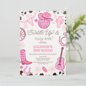 Hot Pink Cowgirl Disco Ball 2e Rodeo Verjaardag Kaart (Staand voorkant)