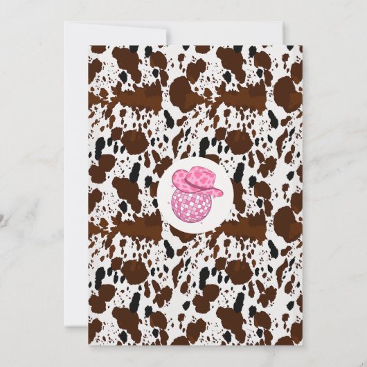 Hot Pink Cowgirl Disco Ball 2e Rodeo Verjaardag Kaart (Achterkant)