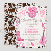 Hot Pink Cowgirl Disco Ball 2e Rodeo Verjaardag Kaart (Voorkant / Achterkant)