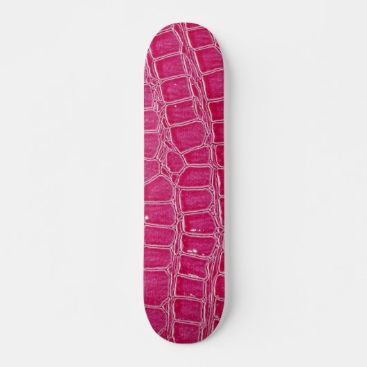 Hot Pink Croc Crocodile Skin Faux Comp Skateboard (Voorkant)