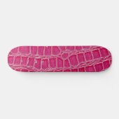 Hot Pink Croc Crocodile Skin Faux Mini Skateboard (Horizontaal)