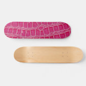 Hot Pink Croc Crocodile Skin Faux Mini Skateboard (Horizontaal)