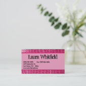 Hot Pink Croc Crocodile Skin Faux Visitekaartje (Staand voorkant)