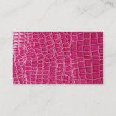 Hot Pink Croc Crocodile Skin Faux Visitekaartje (Achterkant)