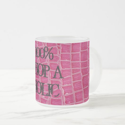 Hot Pink Croc Faux Frosted Glass Coffee Mok Cup (Voorkant rechts)