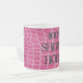 Hot Pink Croc Faux Frosted Glass Coffee Mok Cup (Voorkant links)