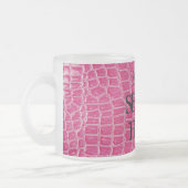 Hot Pink Croc Faux Frosted Glass Coffee Mok Cup (Links)