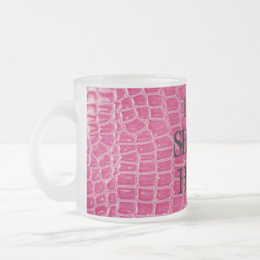 Hot Pink Croc Faux Frosted Glass Coffee Mok Cup (Links)