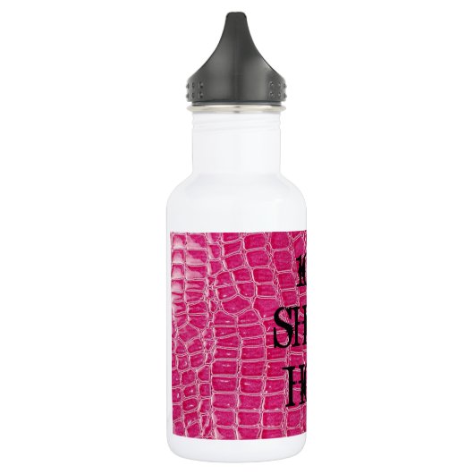 Hot Pink Crocodile Skin 32 oz. Waterfles (Links)