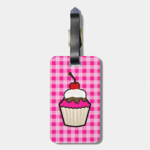 Hot Pink Cupcake Bagagelabel